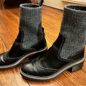 Chloe Black and Gray Ankle Boots